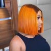 10 Inches Donor Bone Straight Orange Hair