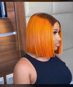 10 Inches Donor Bone Straight Orange Hair