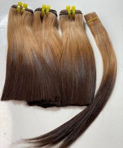 10 inches Gucci bone straight blonde brown hair with 2×6 closure