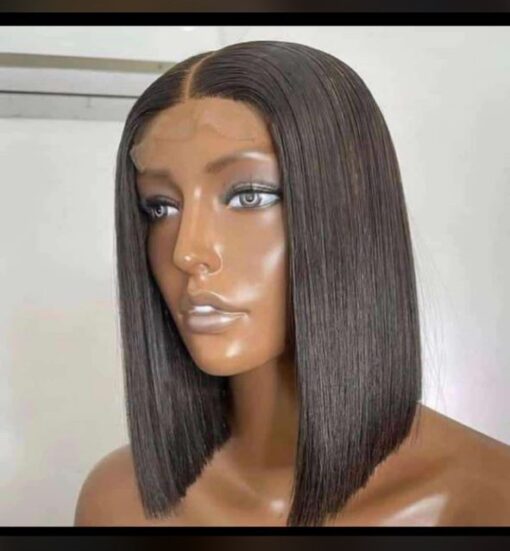 10 inches donor bone straight wig with 2×6 lace closure