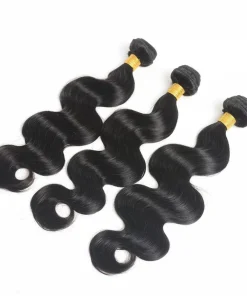 100% Remy Human Hair 3 Bundles with Lace Frontal – Body Wave, Natural Color