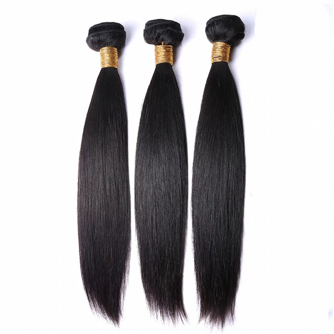 100% Remy Human Hair 3 Bundles with Lace Frontal – Straight, Natural Color
