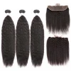 100% Remy Human Hair Bundles with Frontal – Kinky Straight Brazilian Hair Weave