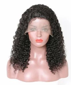 10A Kinky Curly Front Lace Human Hair Wig with Baby Hair