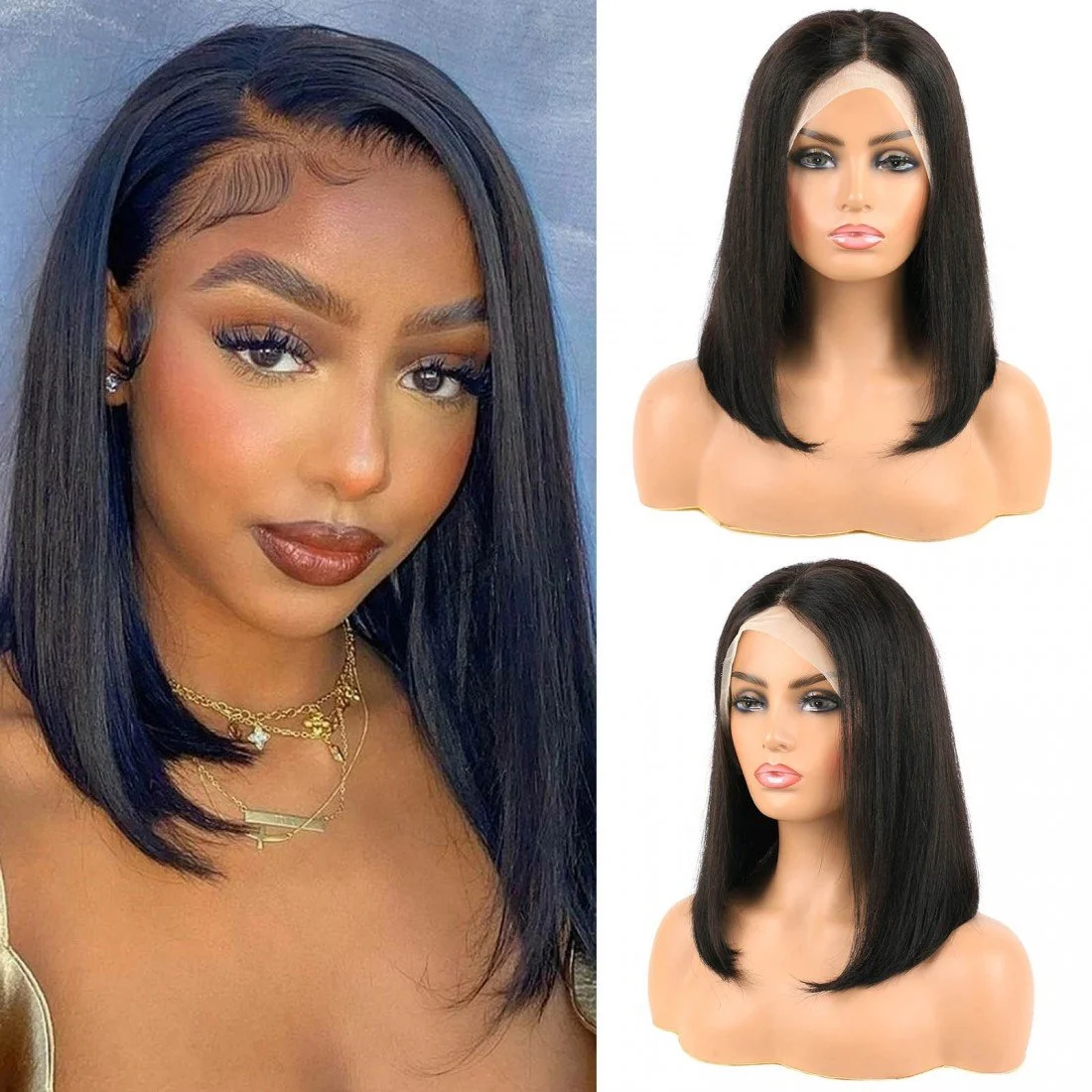 13x4 Lace Front Bob Wig Human Hair Straight