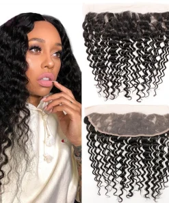13x4 Remy Hair Lace Frontal – Deep Wave 10–20 Inch