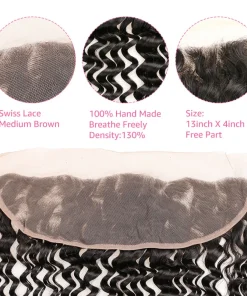 13x4 Remy Hair Lace Frontal – Kinky Curl 10–20 Inch