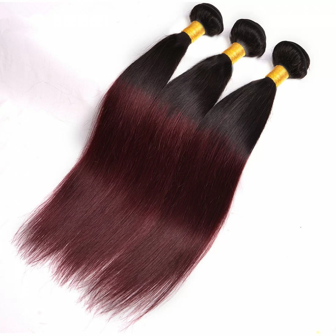3 Bundles Brazilian Hair Weave with Closure Ombre