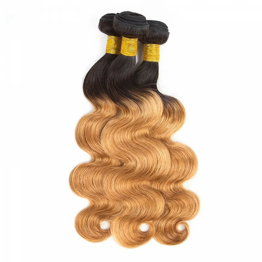 3 Bundles Pre-Colored Ombre Human Hair Body Wave Extensions