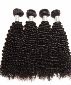 4 Bundles Virgin Hair Kinky Curly 100% Human Hair Extensions – Double Weft, No Shedding