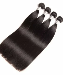 4 Bundles Virgin Hair Straight 100% Human Hair Extensions – Double Weft, No Shedding
