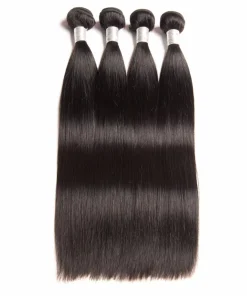 4 Bundles Virgin Hair Straight 100% Human Hair Extensions – Double Weft, No Shedding