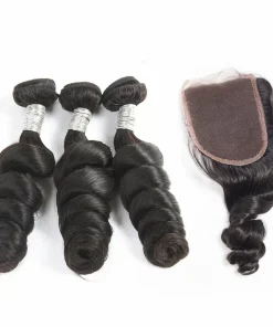 Brazilian Virgin Hair Loose Wave with Lace Closure