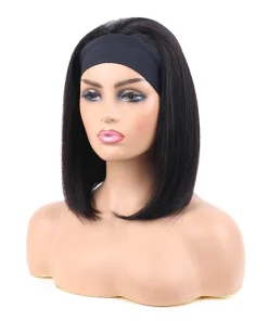 Headband Bob Wigs Human Hair Straight